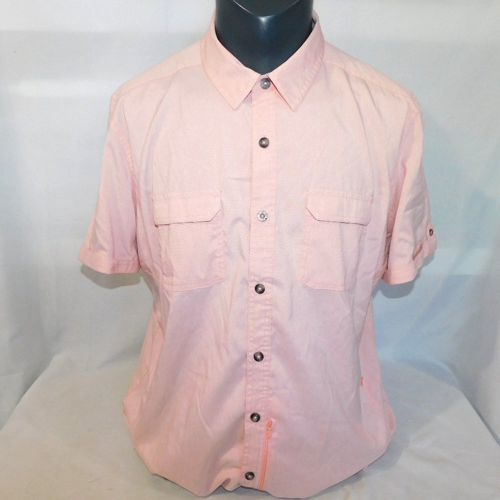 WindRiver No Fly Zone Pink Short Sleeve Mosquito Tick Repellent Shirt Mens 2XL